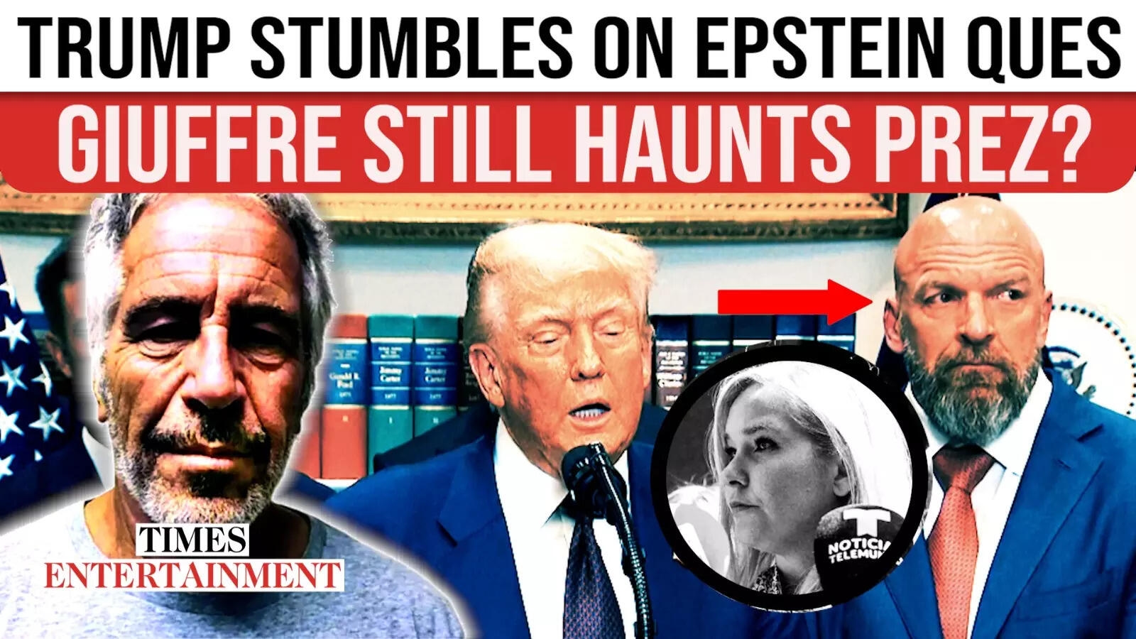 Trump Mumbles, Triple H Stares; WWE Star's Face Goes Viral Over Epstein Reply