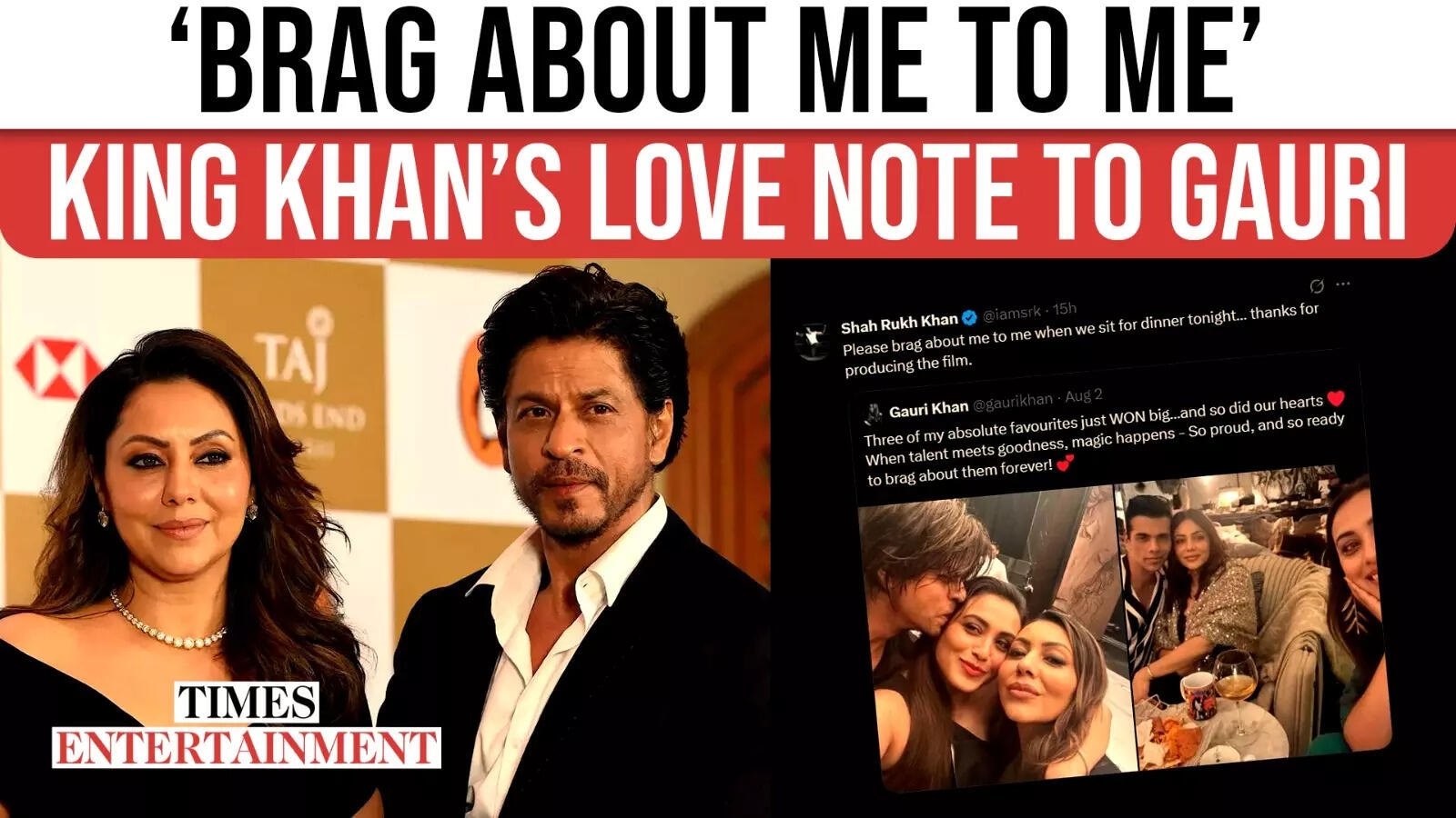 Shah Rukh Khan tells Gauri to ‘brag about him' at dinner after her national award post