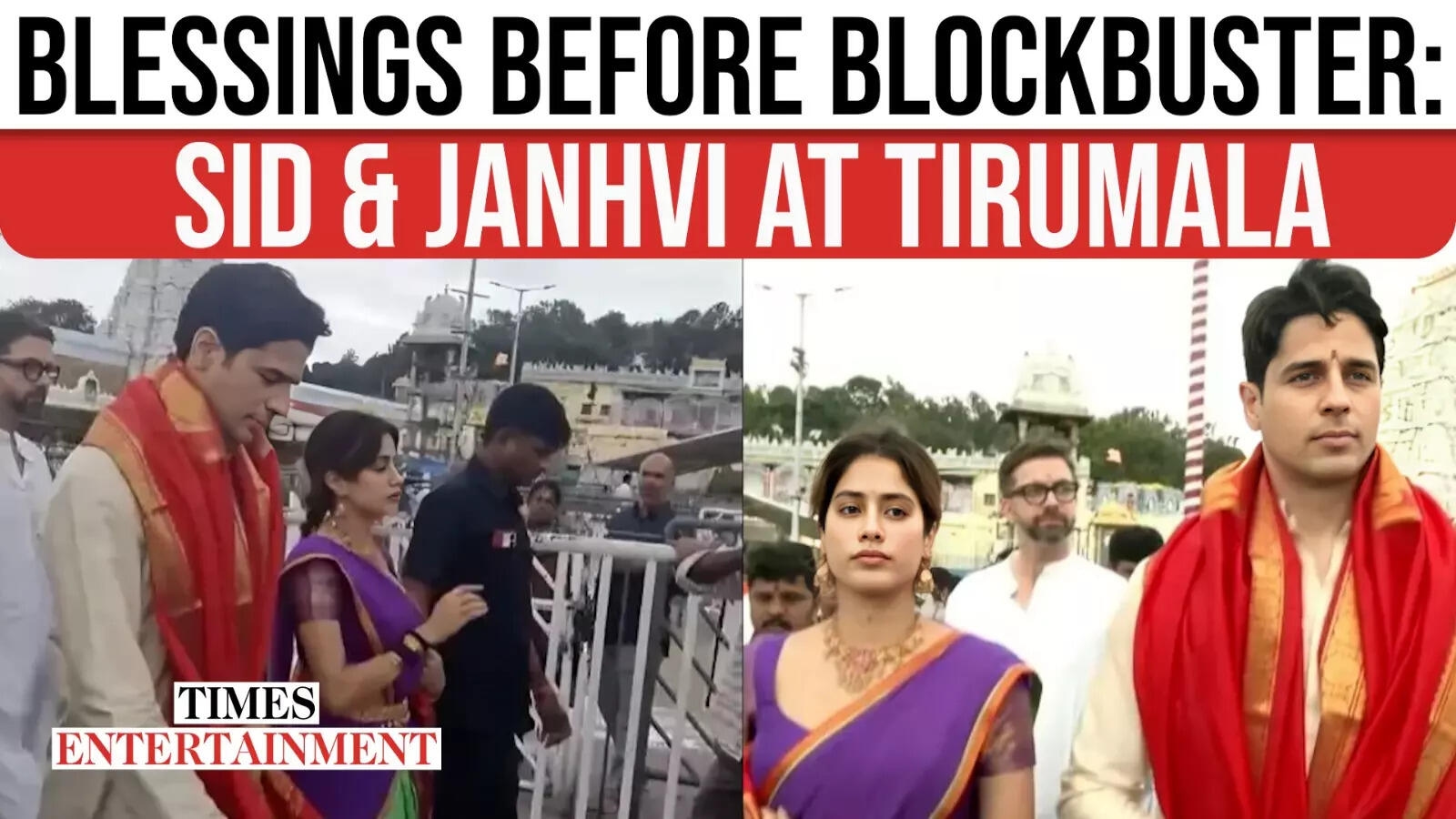 Sidharth Malhotra & Janhvi Kapoor Seek Blessings at Tirupati Ahead of Param Sundari Release