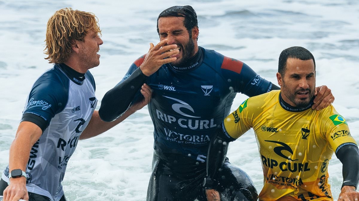 Moroccan surfer Ramzi Boukhiam's Rip Curl Pro ends in agony with knee injury