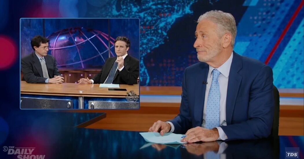 Jon Stewart Supports Friend Stephen Colbert Through CBS Cancellation