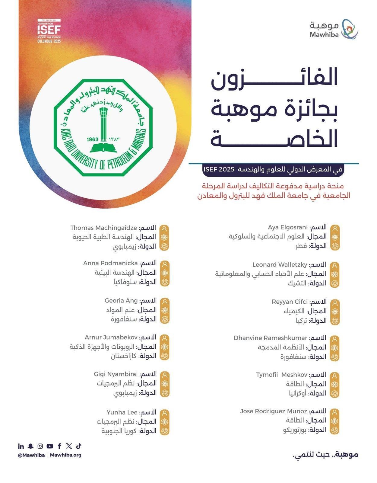 المملكة تقدم 18 جائزة لموهوبين ومبدعين دوليين في 'آيسف 2025'