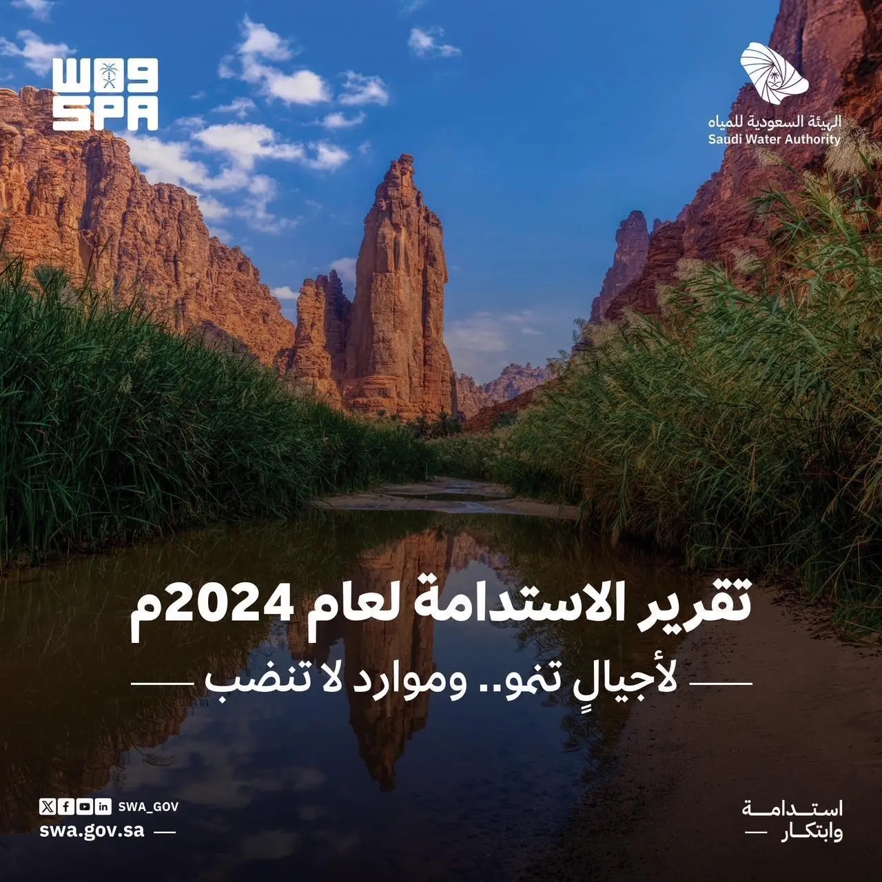 الهيئة السعودية للمياه تطلق تقرير الاستدامة الأول لعام 2024م بعنوان 'لأجيال تنمو وموارد لا تنضب'