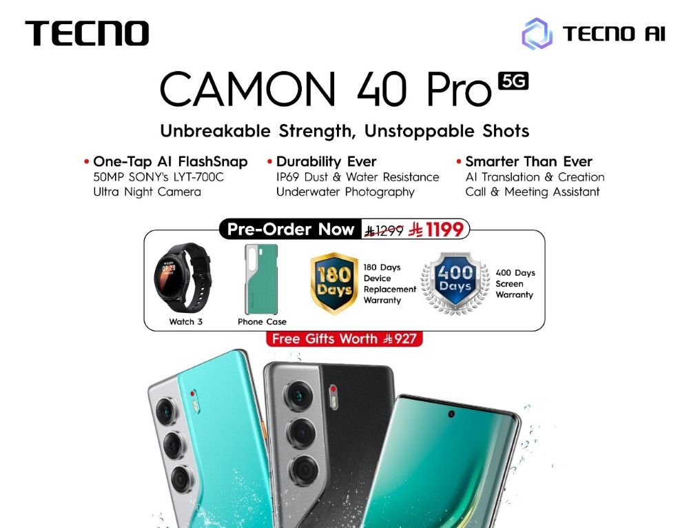 TECNO CAMON 40 Pro 5G – The world's first smartphone with three different AI systems… and more!