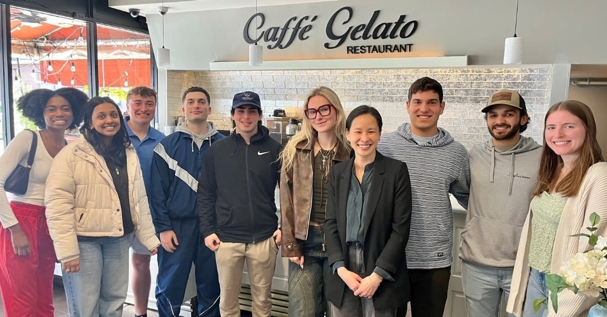 University of Delaware Horn Entrepreneurship Siegfried fellows meet with Vera Leung & Jim Clifton