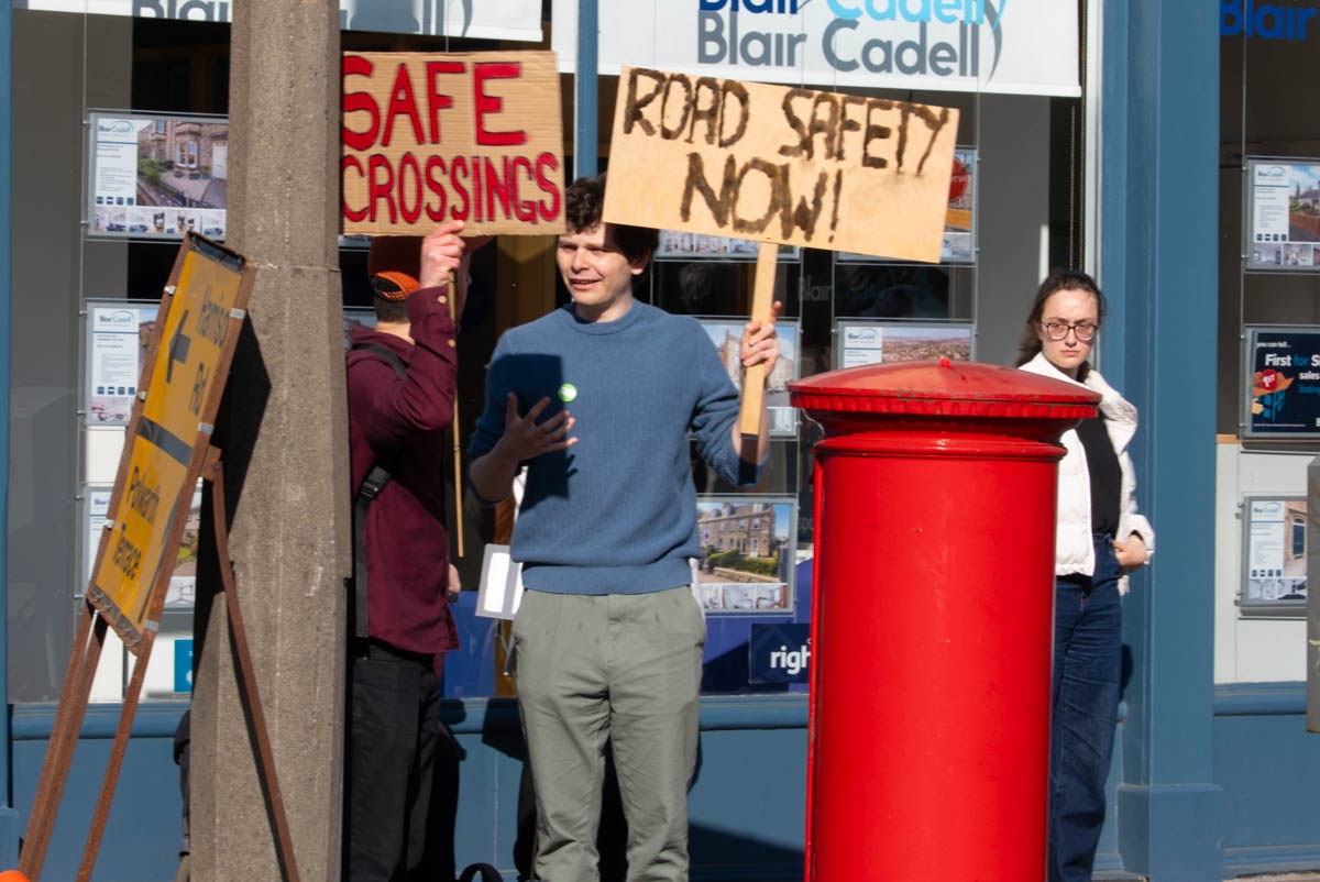 A peaceful protest on Ashley Terrace – but with a serious message