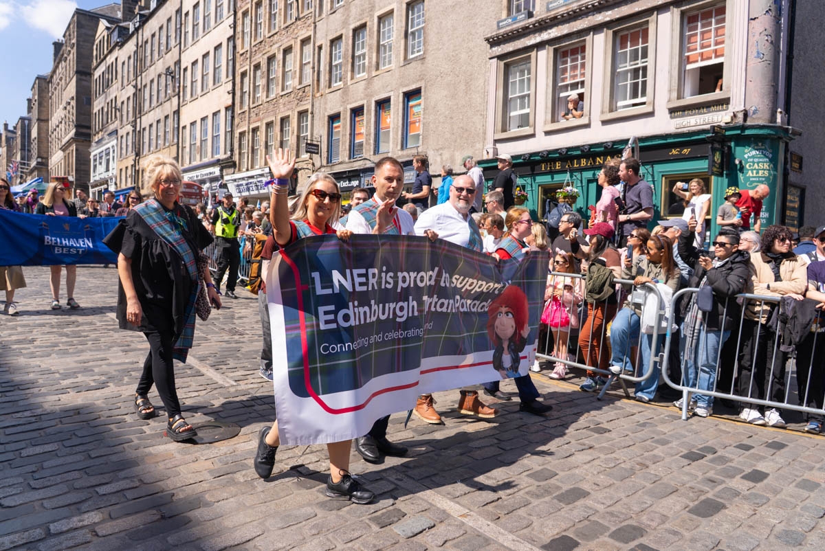 LNER backed the Edinburgh Tartan Parade wearing their own tartan
