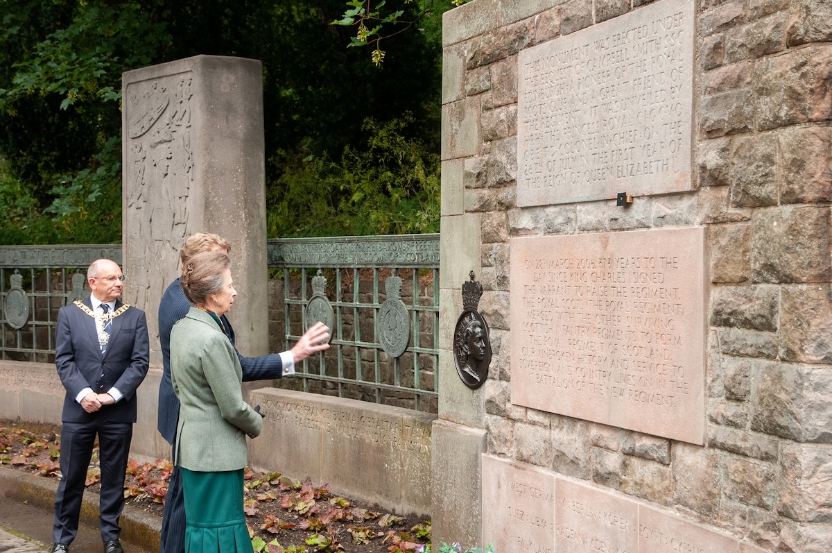 Princess Royal unveils final addition to The Royal Scots Monument