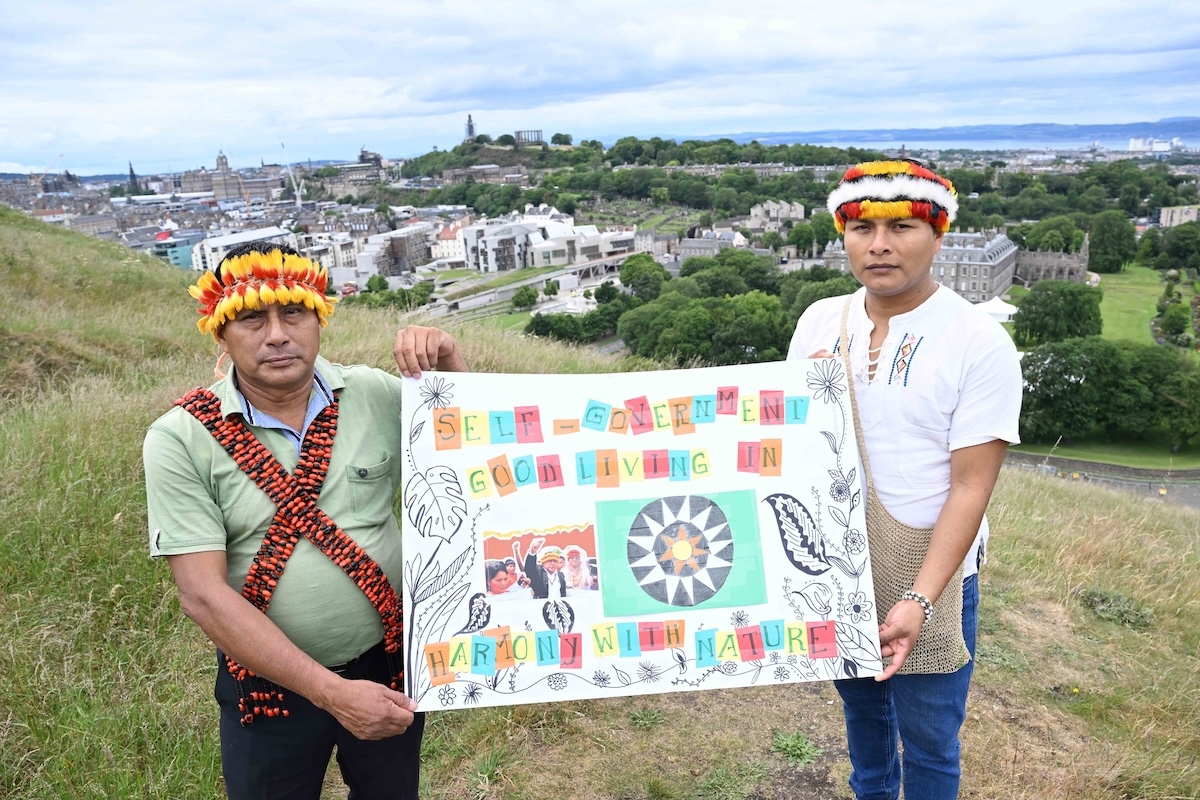 Amazonian leaders visit Holyrood to call for an end to illegal logging links with offshore wind farm