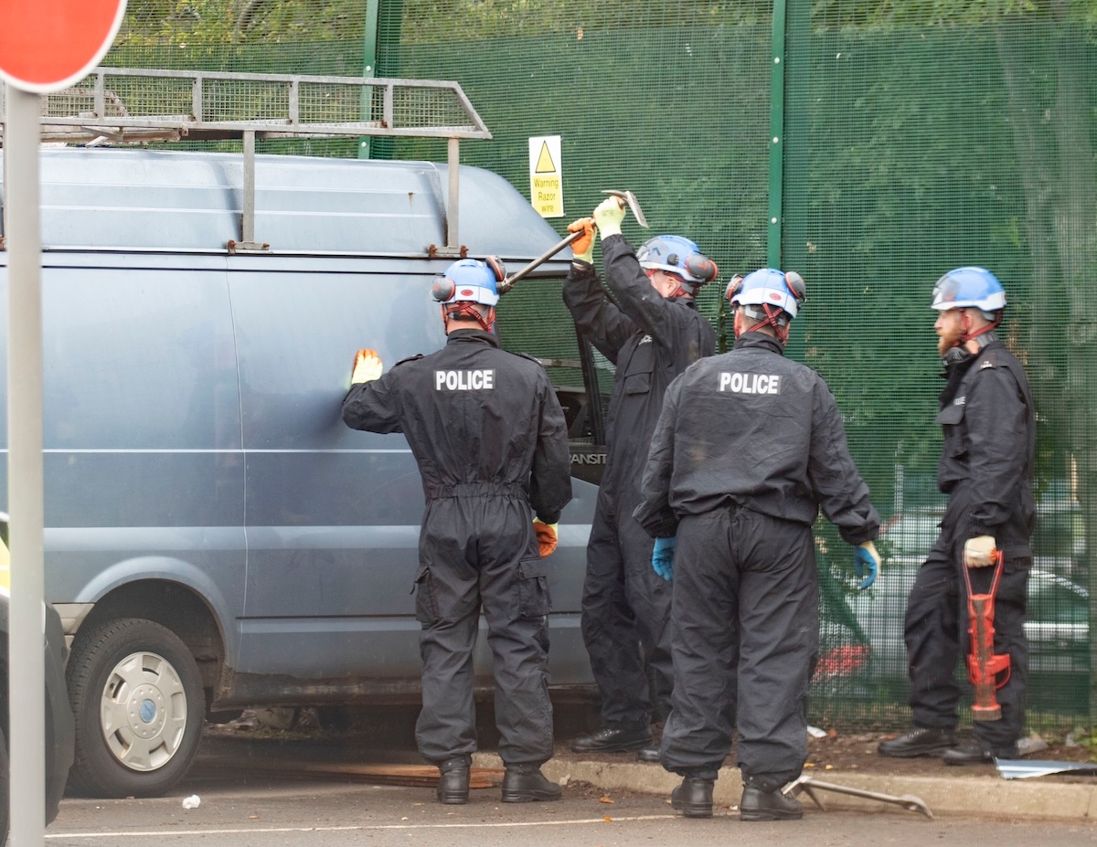 Three women arrested under Terrorism Act following incident at Leonardo factory