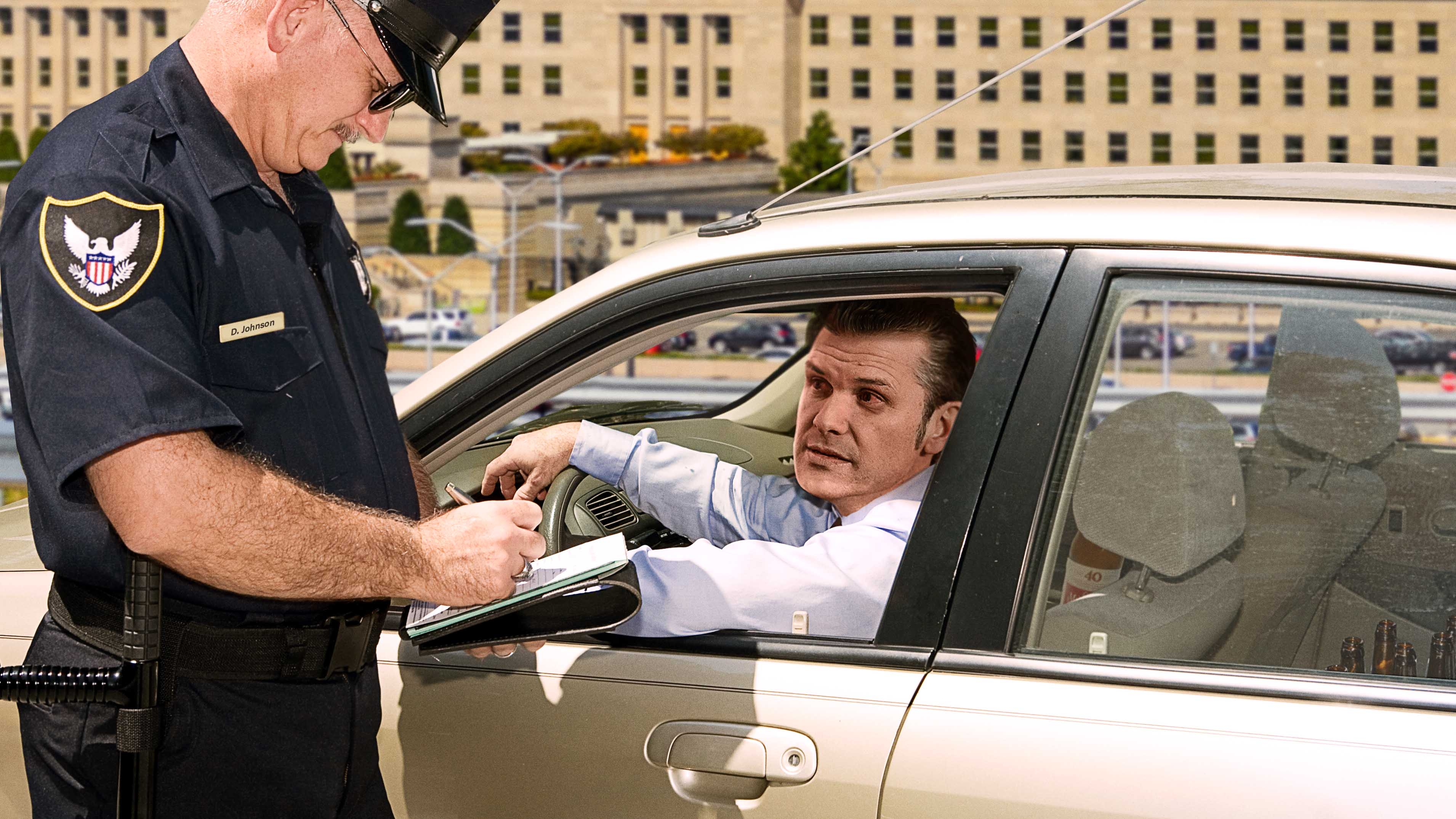 Highway Patrol Officer Asks Pete Hegseth To Carry Out Drone Strikes In Straight Line