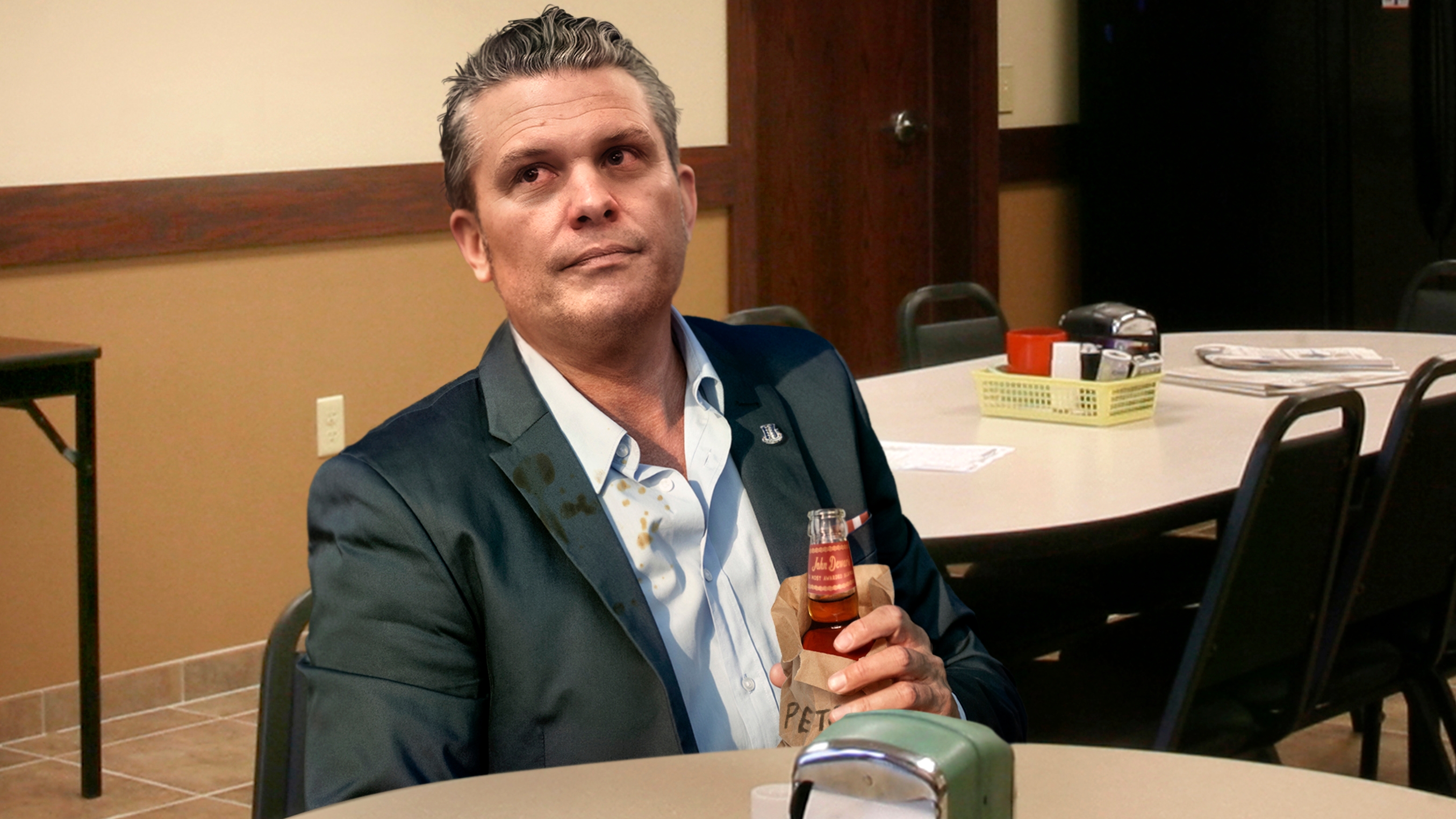 Unpopular Pete Hegseth Forced To Drink Lunch Alone