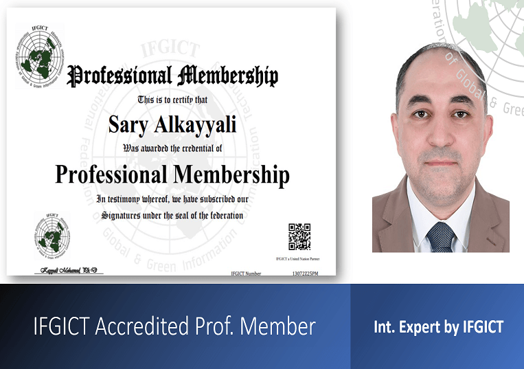 Sary Alkayyali: Recognized as IFGICT Professional Member