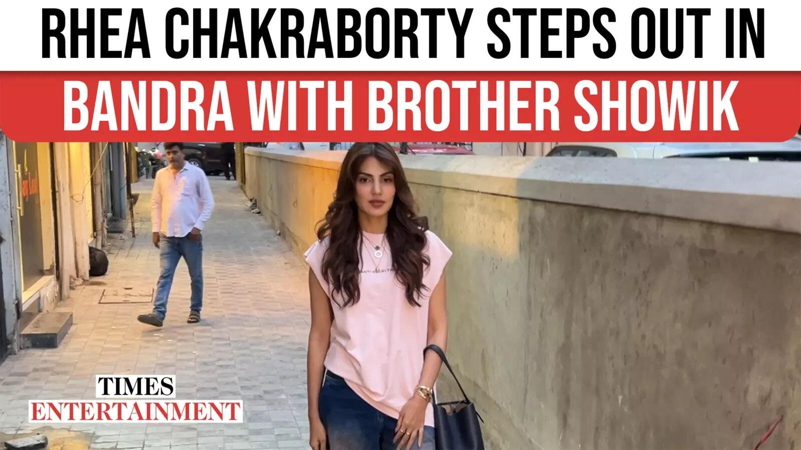 Rhea Chakraborty Steps Out in Bandra with Brother Showik