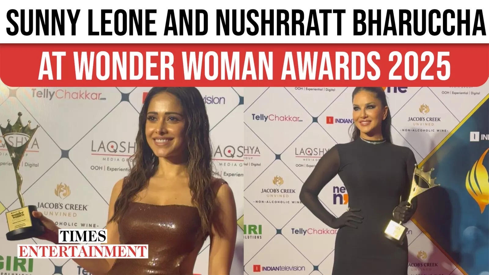 Sunny Leone and Nushrratt Bharuccha at Wonder Woman Awards 2025