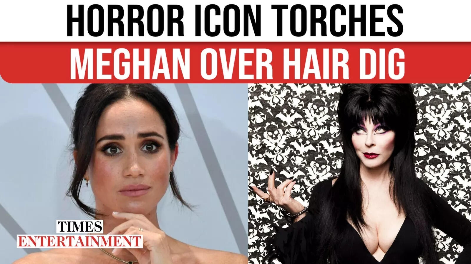 Goth Icon Elvira Haunts Meghan Markle With Hair Clapback