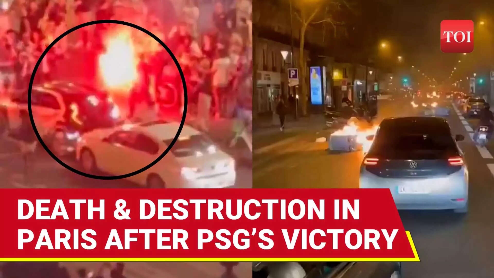Fireworks, Flares And Clashes As PSG Fans Erupt After Champions League Win