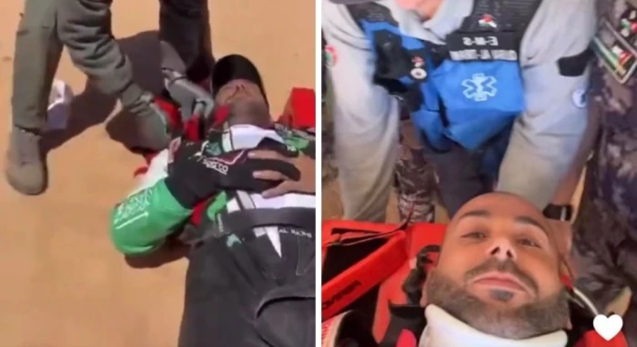 بالفيديو: يزيد الراجحي يتعرض لحادث مروع خلال مشاركته في "رالي باها بالأردن"