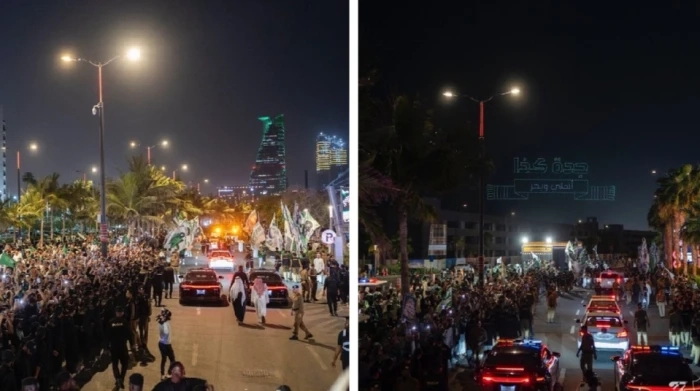 شاهد احتفالات الأهلي.. اللاعبون وسط جماهيرهم في مشهد استثنائي بكورنيش جدة