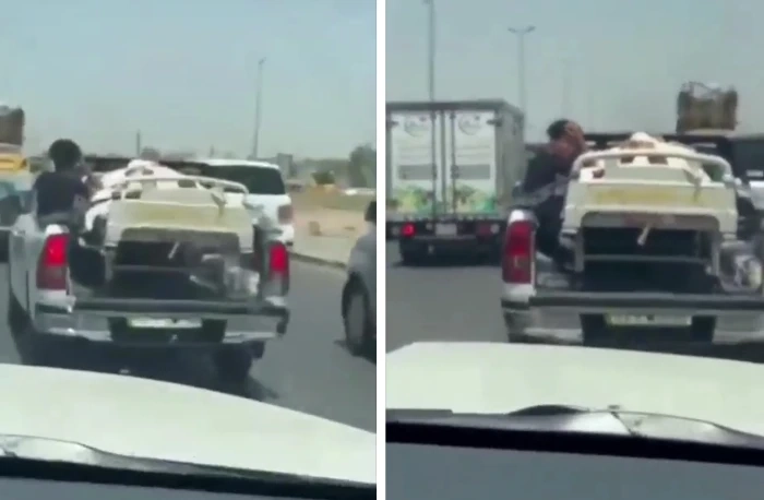 شاهد.. نقل مريض عراقي على سيارة "ونيت هايلوكس" في البصرة