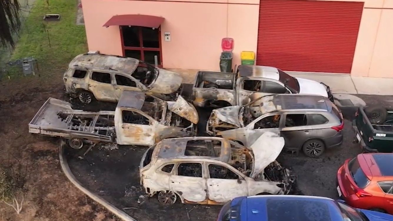 Hunt for arsonist at WA car yard