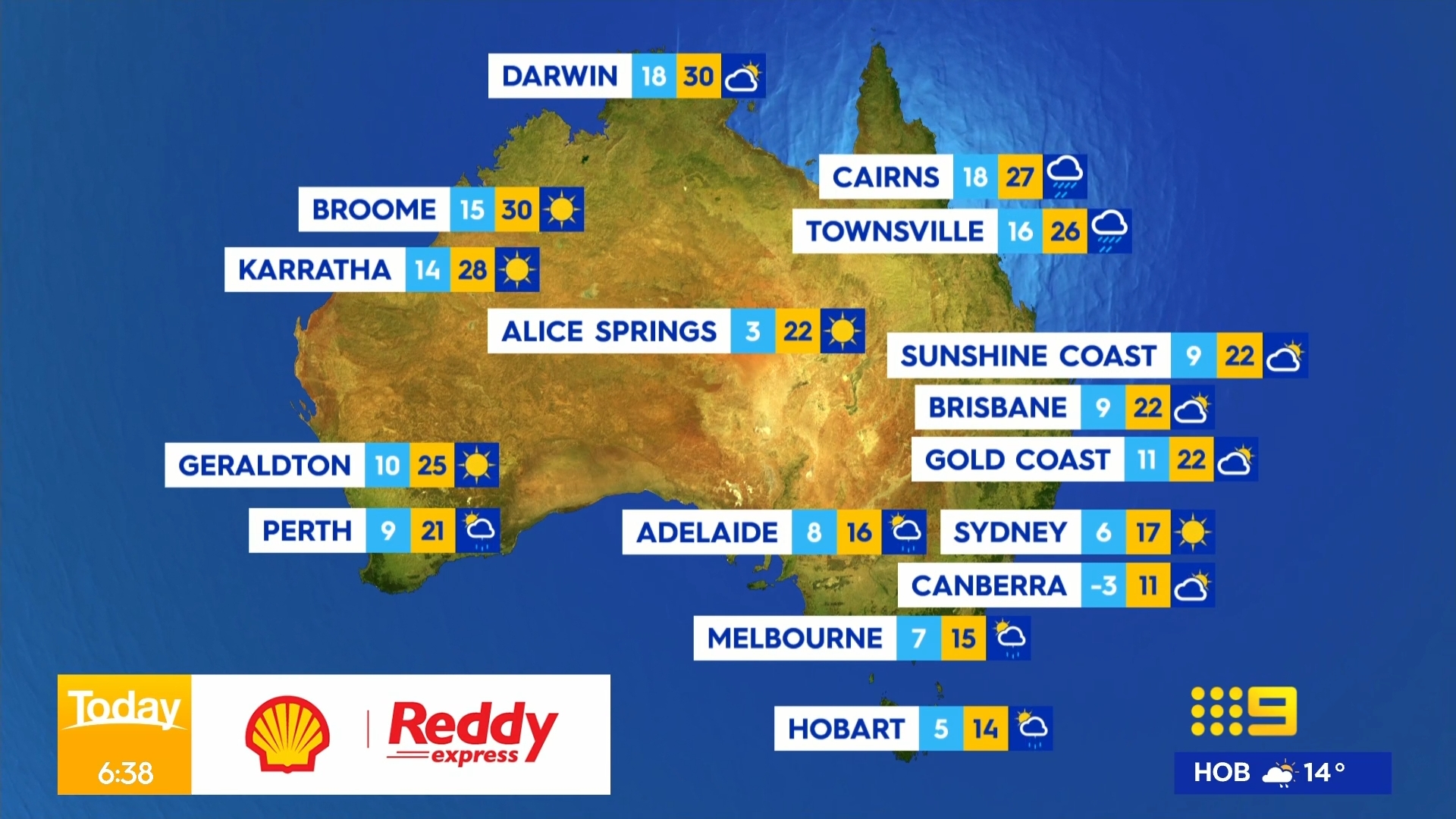 National weather forecast for Monday June 16