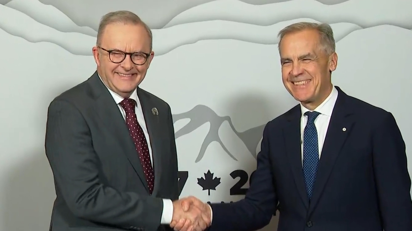 Anthony Albanese speaks in Canada ahead of G7, meeting with Donald Trump