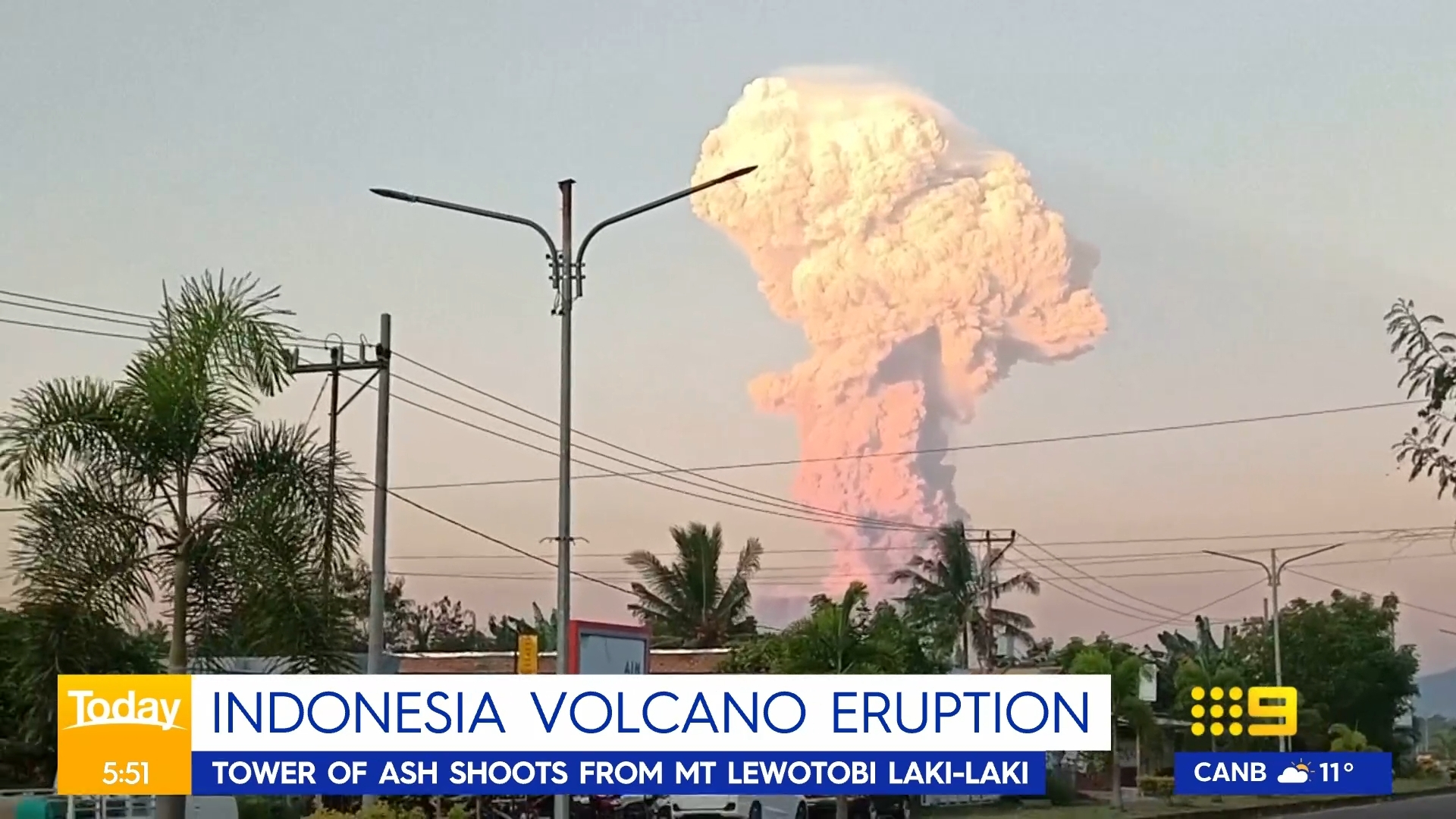 Massive volcano eruption in Indonesia