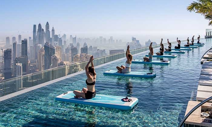 ZETA Seventy Seven Launches the World's First Floating Yoga & Pilates Class at the World's Highest Outdoor Infinity Pool