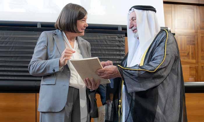 Sharjah Ruler gifts University of Sacred Heart historical manuscript