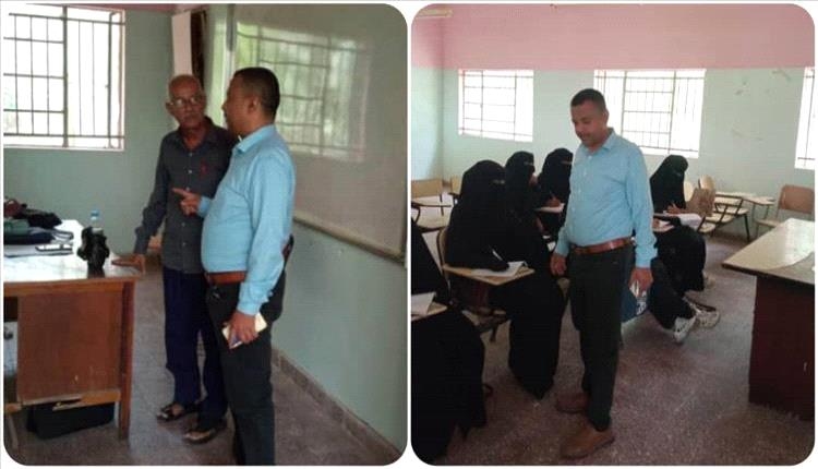 نائب رئيس جامعة لحج لشؤون الطلاب يتفقد سير عملية التنسيق للقبول