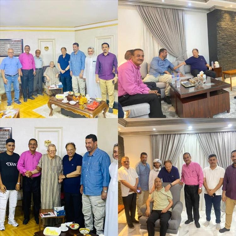 الرئيس علي ناصر يزور المناضلين باسندوه وانيس حسن يحيى والنائب البرلماني الدكتور مهدي عبدالسلام للاطمئنان على صحتهم
