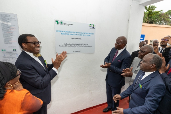 Gabonese President Brice Oligui Nguema and African Development Bank's (AfDB) Akinwumi Adesina Inaugurate Water Pumping Station for Greater Libreville
