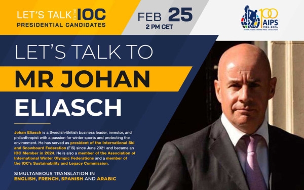 International Sports Press Association (AIPS) meets International Olympic Committee (IOC) Presidential Candidate Johan Eliasch on 25 February