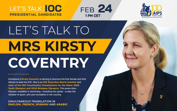 Kirsty Coventry to launch 'Let's Talk to the International Olympic Committee (IOC) Presidential Candidates' series on 24 February
