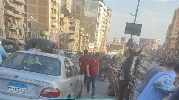 مصرع مسن بحادث اصطدام سيارة نقل وكارو فى الدقهلية