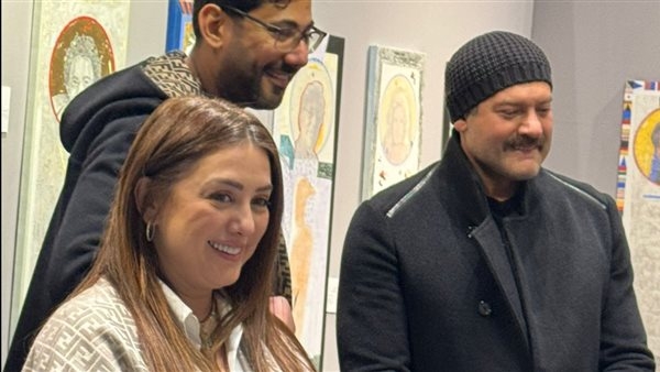 بالصور.. كندا علوش وعمرو يوسف في زيارة لمهرجان فن القاهرة