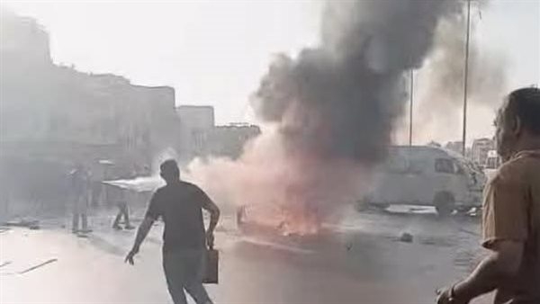 سقوط وفيات ومصابين.. تصادم مروع أعلى دائري المنيب واشتعال النيران بسيارة