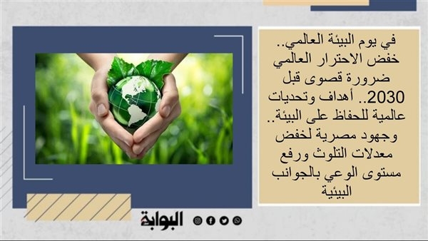 في يوم البيئة العالمي.. خفض الاحترار العالمي ضرورة قصوى قبل 2030.. أهداف وتحديات عالمية للحفاظ على البيئة.. وجهود مصرية لخفض معدلات التلوث ورفع مستوى الوعي بالجوانب البيئية