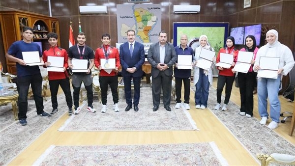 محافظ المنوفية يكرم عددا من المتميزين رياضيًّا من أبناء المحافظة