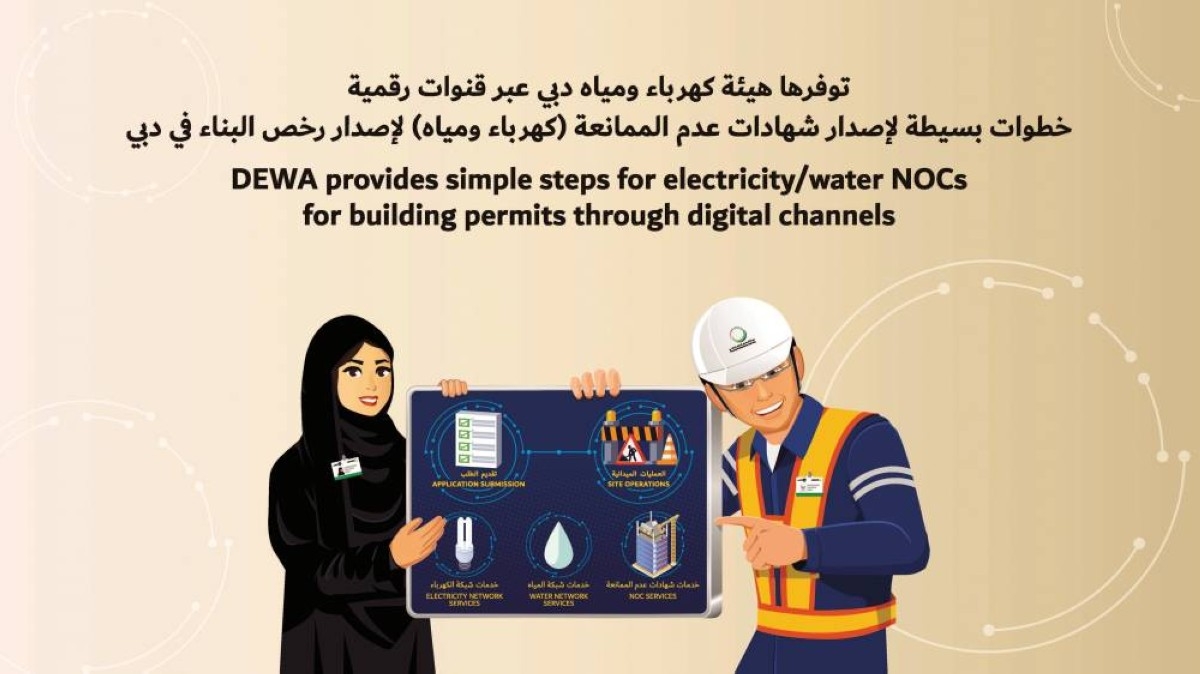 شهادات عدم ممانعة «كهرباء ومياه» لإصدار رخص البناء في دبي رقمياً