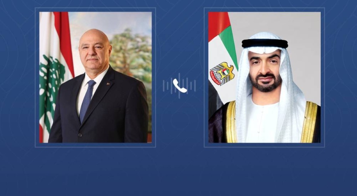 رئيس الدولة والرئيس اللبناني يبحثان هاتفياً علاقات التعاون بين البلدين