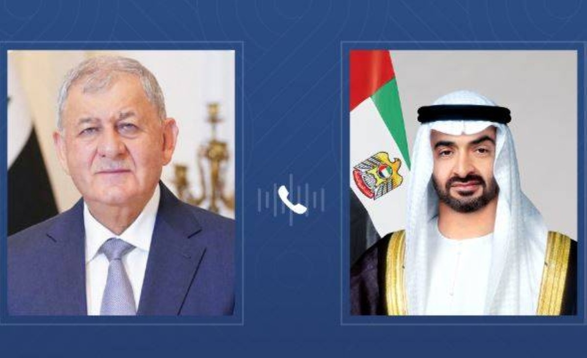 محمد بن زايد والرئيس العراقي يبحثان هاتفياً علاقات البلدين والتطورات الإقليمية