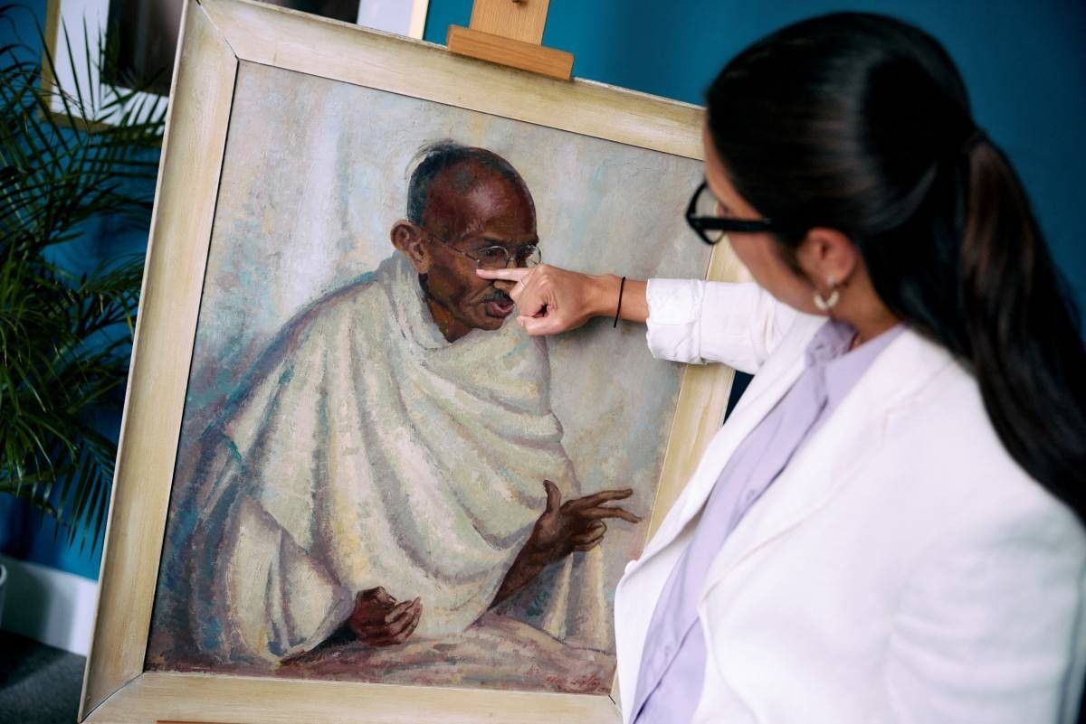 لوحة نادرة  لغاندي" بيعت بــ200 الف دولار