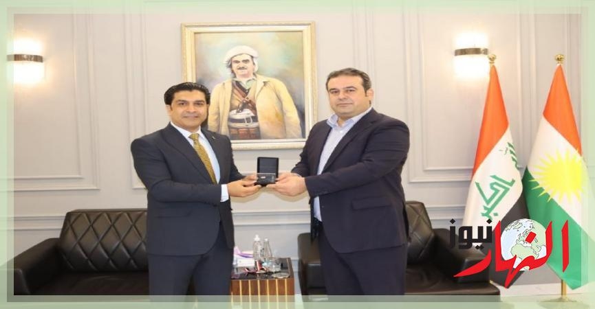 وكيل وزارة الثقافة والشباب بإقليم كردستان العراق يستقبل أحمد سمير نائب رئيس الاتحاد الدولي للميني فوتبول  النهار نيوز