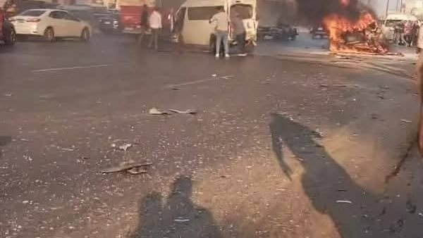 مصابين وتفحم سيارة.. تفاصيل وقوع حادث تصادم مروع أعلى الدائري