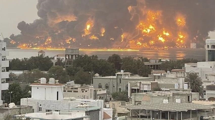 إسرائيل تقصف ميناء الحديدة باليمن بعد ال هجوم على مطار بن جوريون