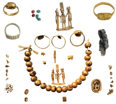 Gold and Sacred Statuettes Found in 2,600-Year-Old Pot at Karnak Temple, Egypt
