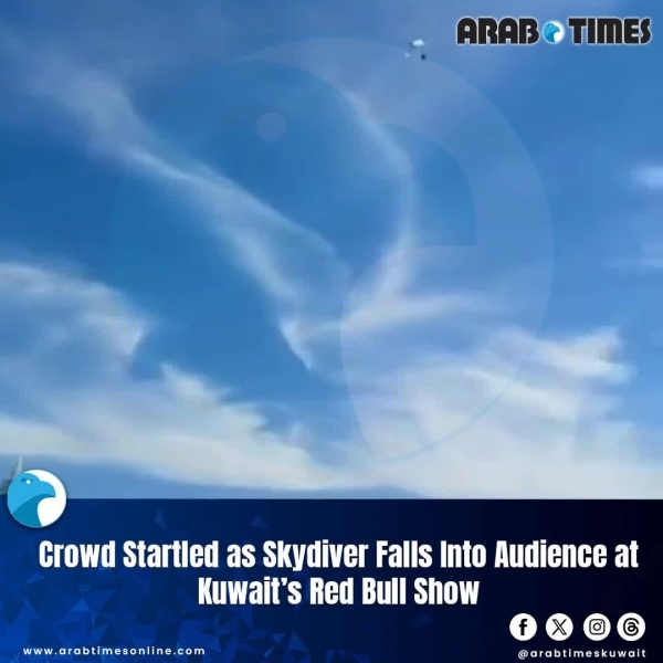 Crowd Startled as Skydiver Falls Into Audience at Kuwait's Red Bull Show