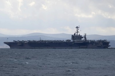 Jet landing on USS Harry S. Truman aircraft carrier goes overboard; pilots forced to eject